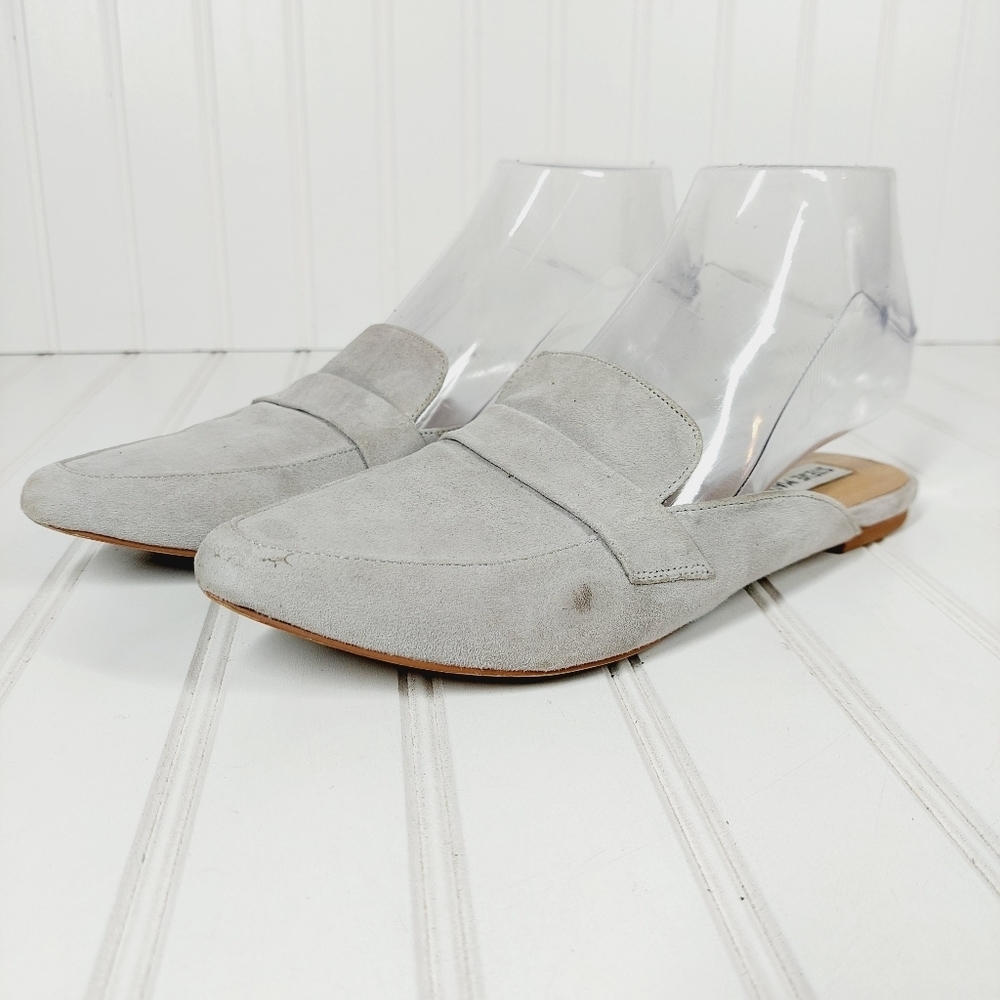 Steve Madden Gray Suede Flavor Flat Mule F922 - Picture 4 of 14